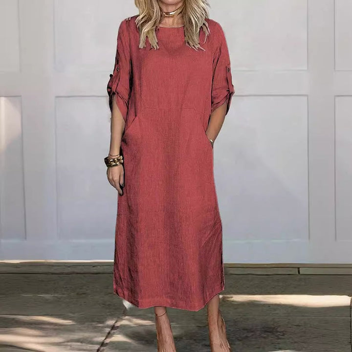 Ericka – Elegantes Kleid Mit Taschen