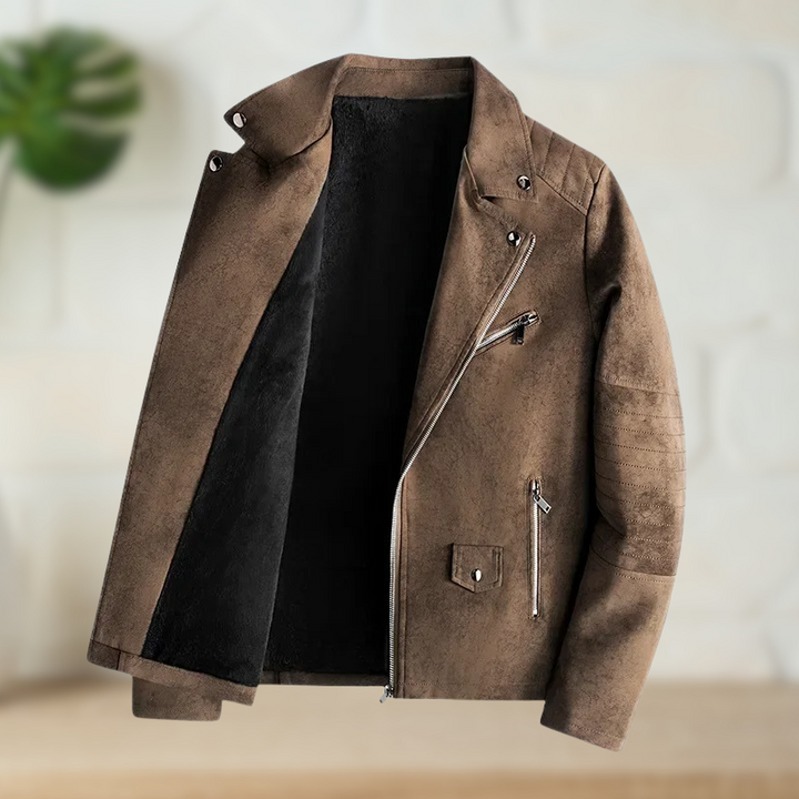 Theo – Lederjacke Mit Fleecefutter