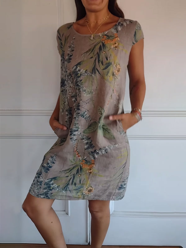 Annelym - Bequemes Kleid Mit Rund Halsausschnitt