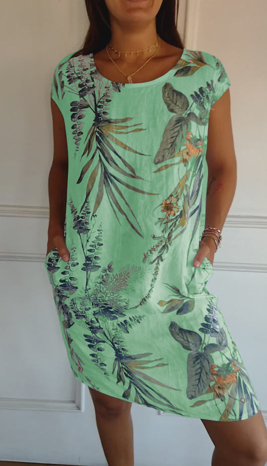 Annelym - Bequemes Kleid Mit Rund Halsausschnitt