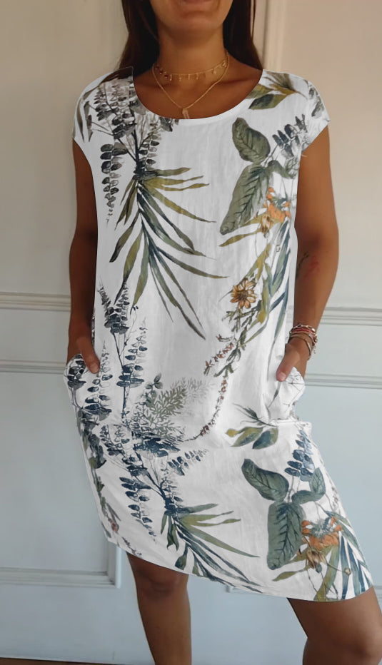 Annelym - Bequemes Kleid Mit Rund Halsausschnitt