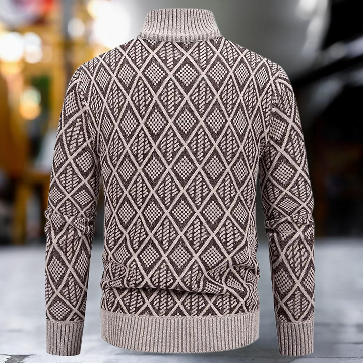 Lorian – Reißverschluss Warmer dickem Fleece Strickjacke