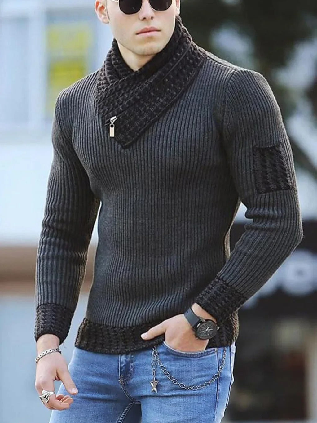 Yannic – Langärmliger Strickpullover