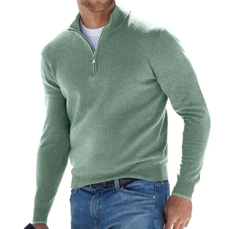 EGEO - Herren Basic Pulli mit Reißverschluss