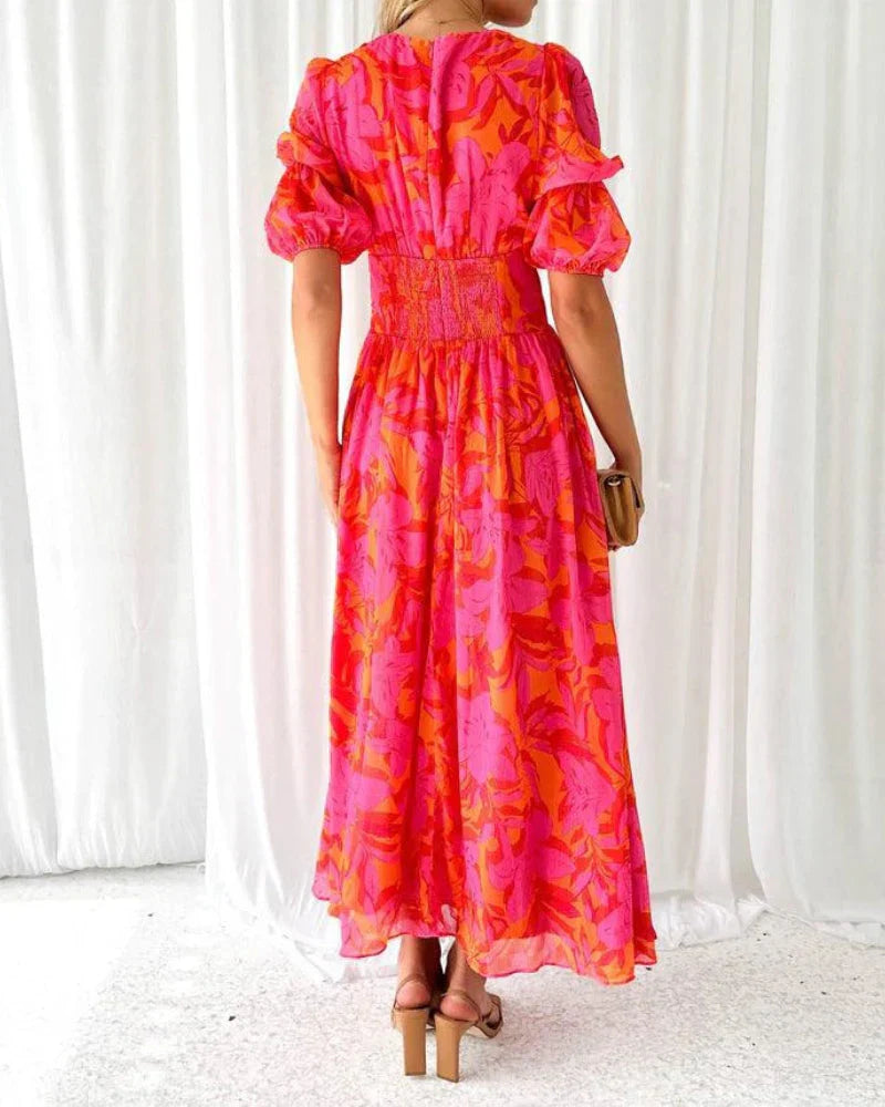 Derana - Rot Pinkes Maxikleid