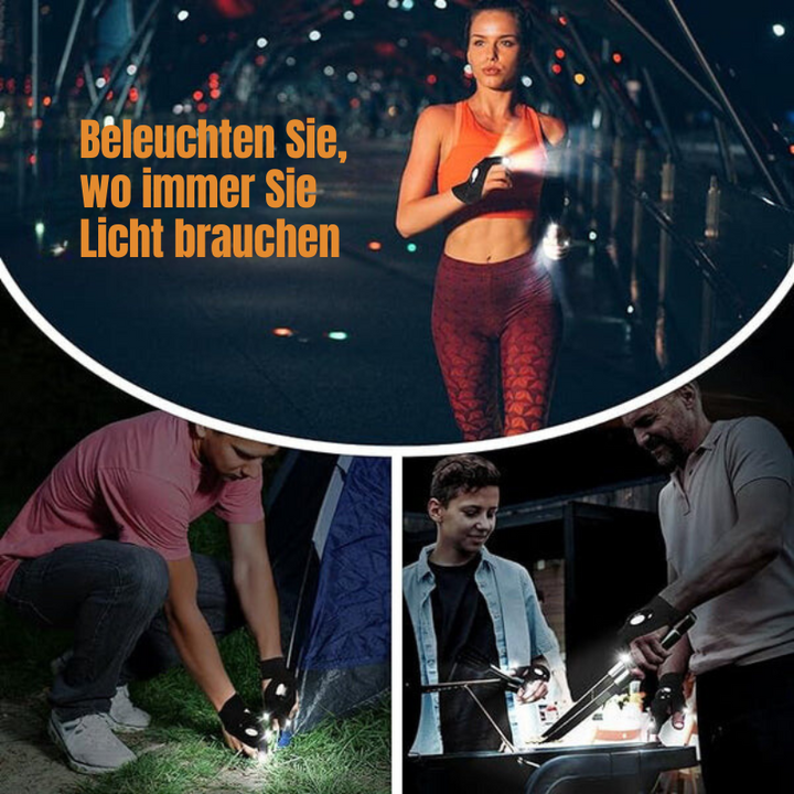 GlowGrip – LED Taschenlampe  Wasserdichte Handschuhe