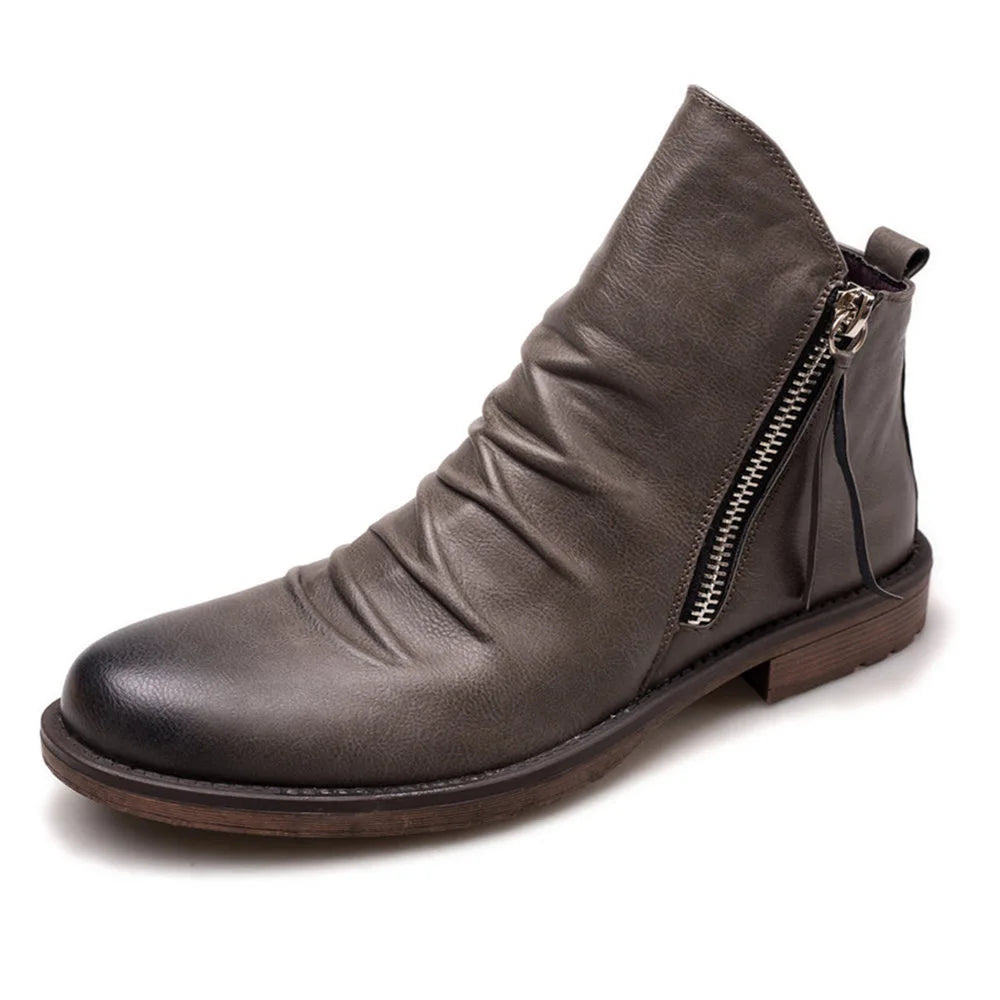 Antonio – Elegante Lederstiefel mit Reißverschluss