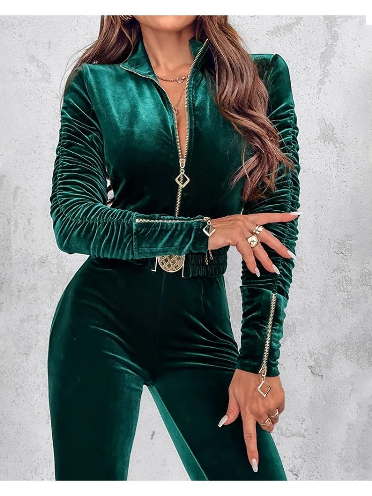 Urselina - Elegant Samt Jumpsuit