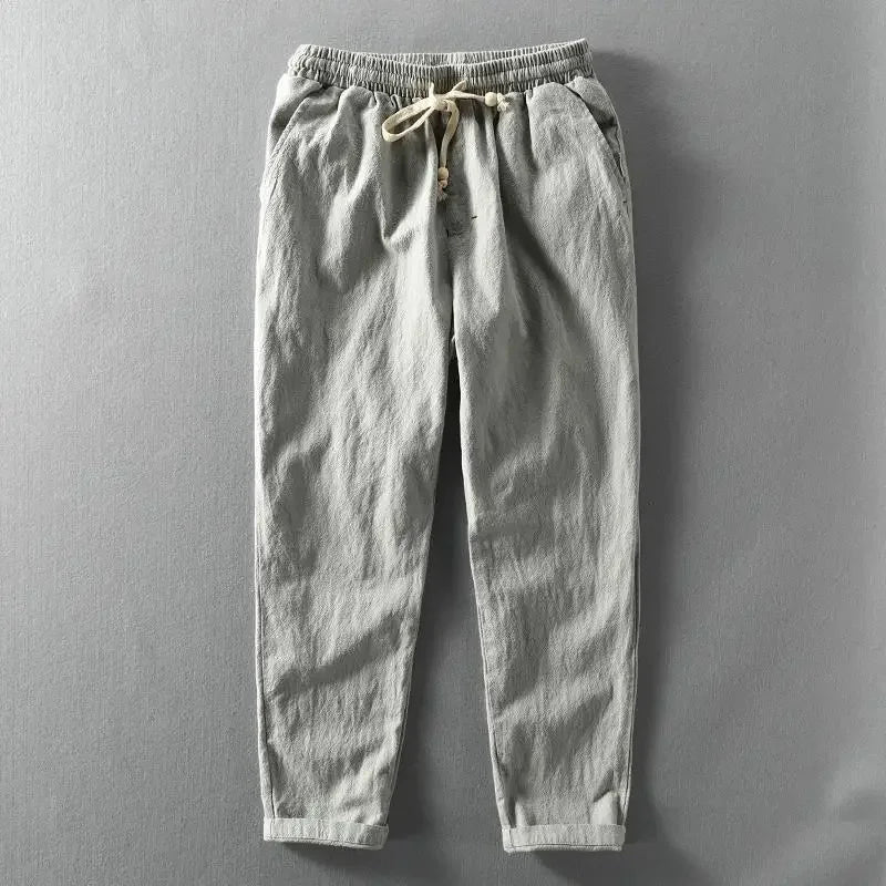 Clarke – Lässige Leinenhose Mit Kordelzug In Der Taille