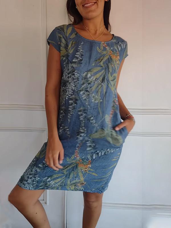Annelym - Bequemes Kleid Mit Rund Halsausschnitt