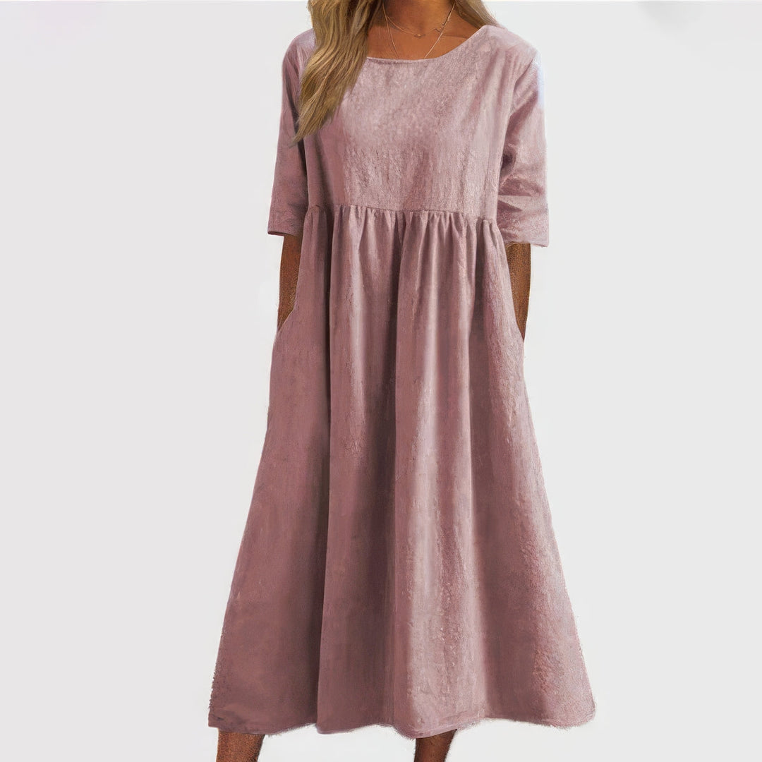 Maikee - Baumwollkleid Mit Rundhalsausschnitt Und Taschen