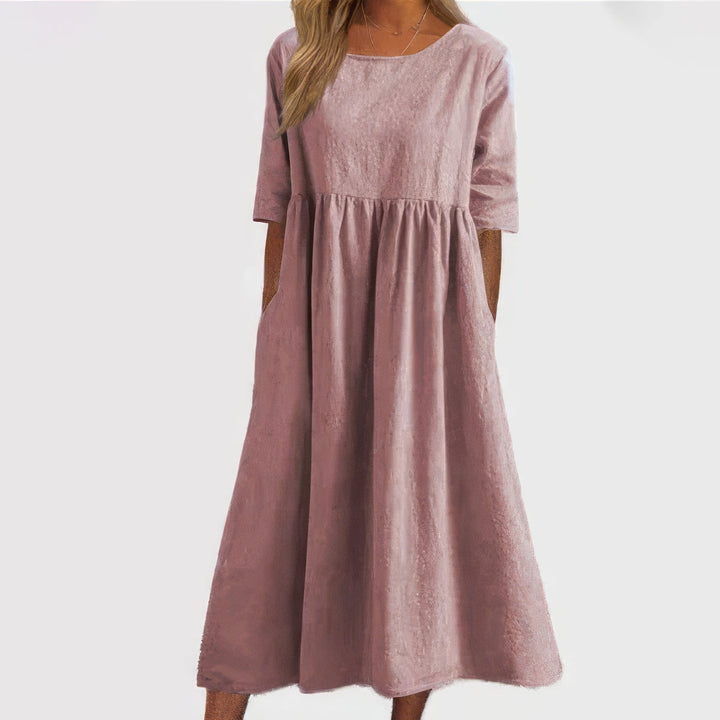 Maikee - Baumwollkleid Mit Rundhalsausschnitt Und Taschen