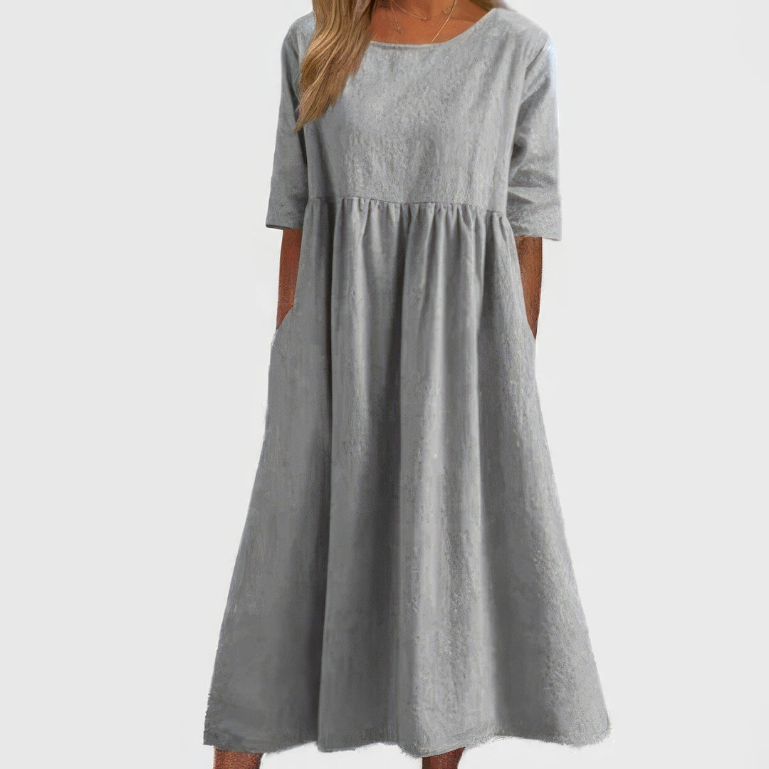 Maikee - Baumwollkleid Mit Rundhalsausschnitt Und Taschen