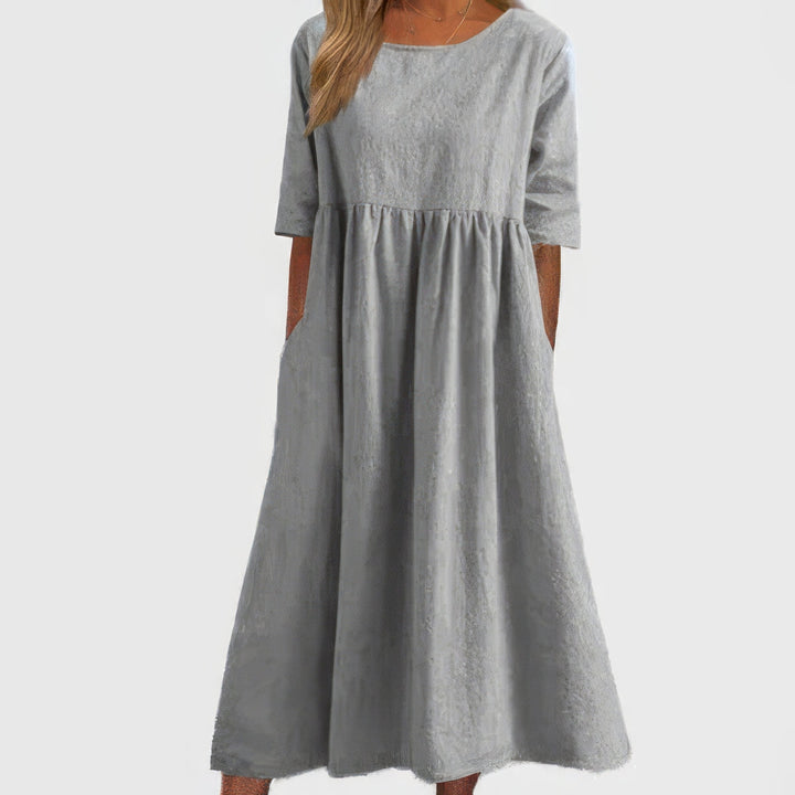 Maikee - Baumwollkleid Mit Rundhalsausschnitt Und Taschen